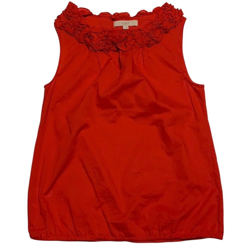 EUC Loft bright red dressy tank (sm)